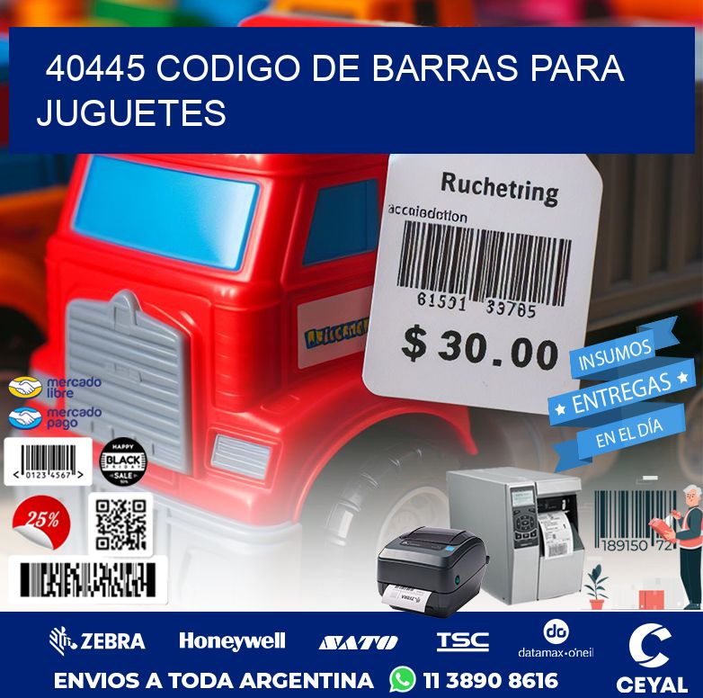 40445 CODIGO DE BARRAS PARA JUGUETES