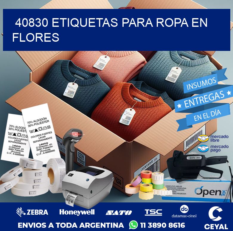 40830 ETIQUETAS PARA ROPA EN FLORES