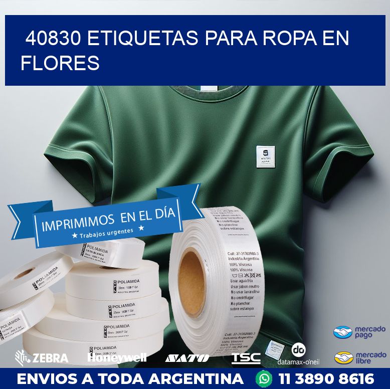 40830 ETIQUETAS PARA ROPA EN FLORES