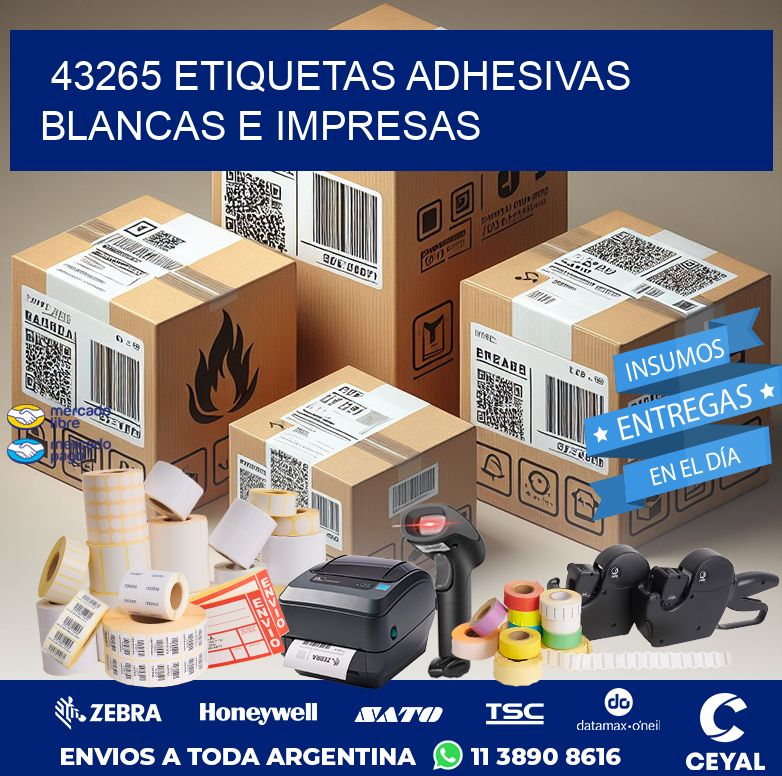 43265 ETIQUETAS ADHESIVAS BLANCAS E IMPRESAS