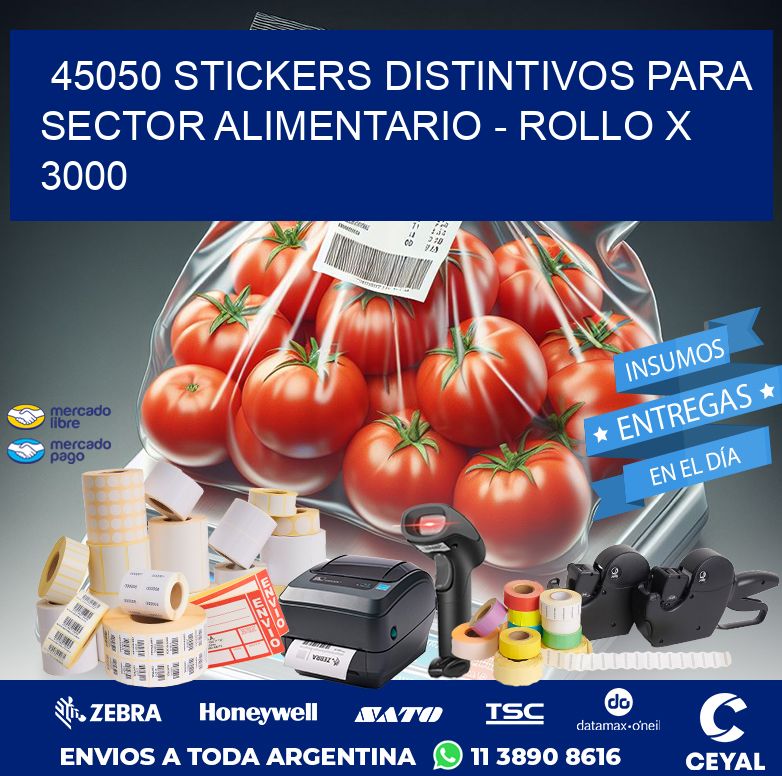 45050 STICKERS DISTINTIVOS PARA SECTOR ALIMENTARIO – ROLLO X 3000