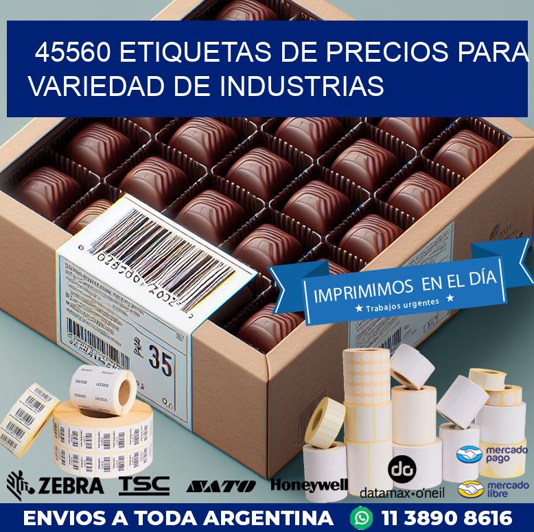 45560 ETIQUETAS DE PRECIOS PARA VARIEDAD DE INDUSTRIAS