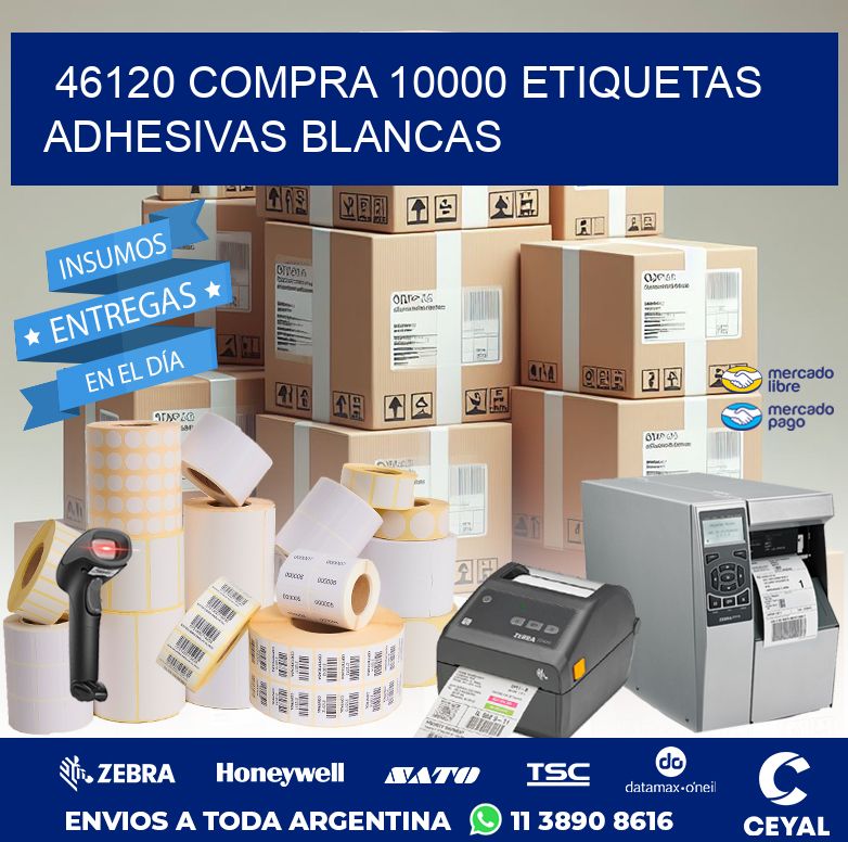 46120 COMPRA 10000 ETIQUETAS ADHESIVAS BLANCAS