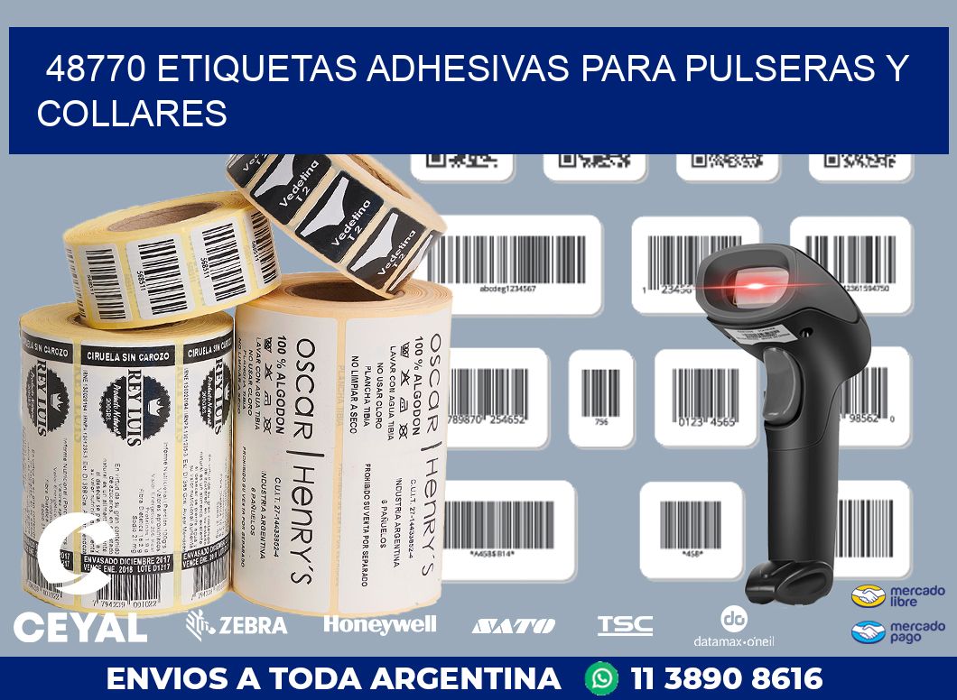 48770 ETIQUETAS ADHESIVAS PARA PULSERAS Y COLLARES