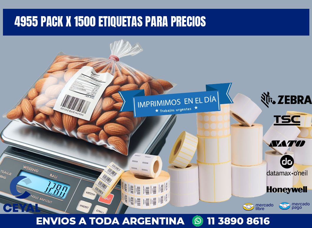 4955 PACK X 1500 ETIQUETAS PARA PRECIOS