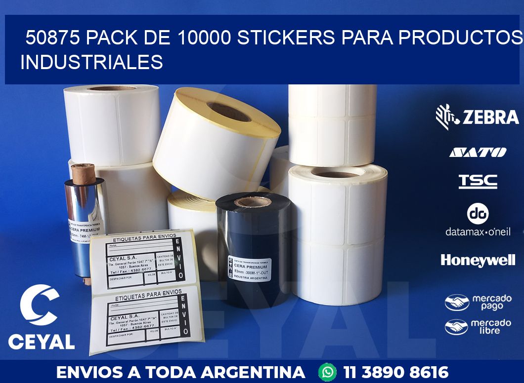 50875 PACK DE 10000 STICKERS PARA PRODUCTOS INDUSTRIALES