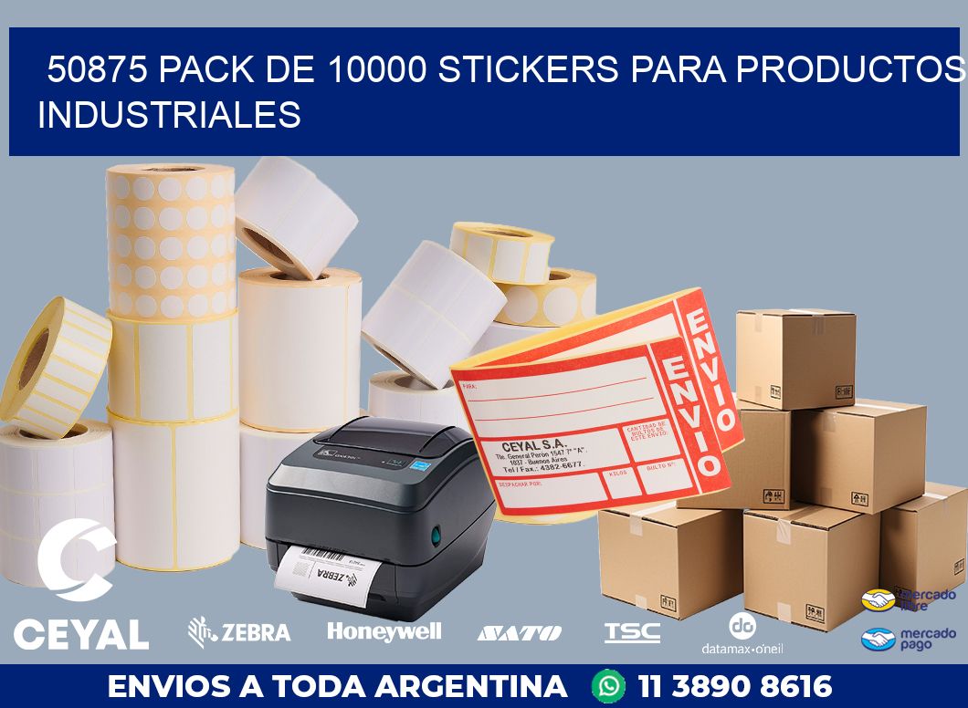 50875 PACK DE 10000 STICKERS PARA PRODUCTOS INDUSTRIALES