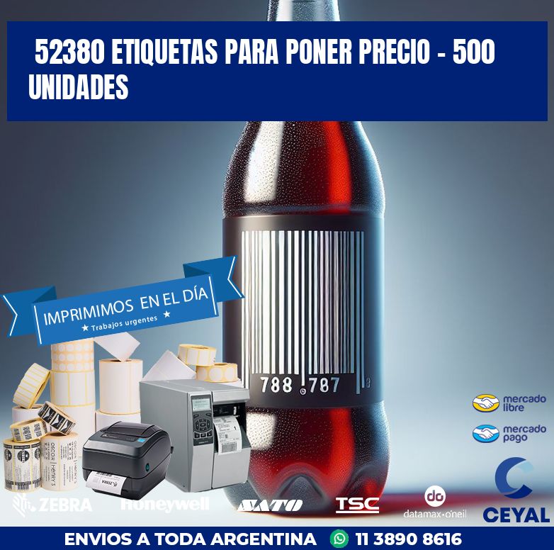 52380 ETIQUETAS PARA PONER PRECIO - 500 UNIDADES