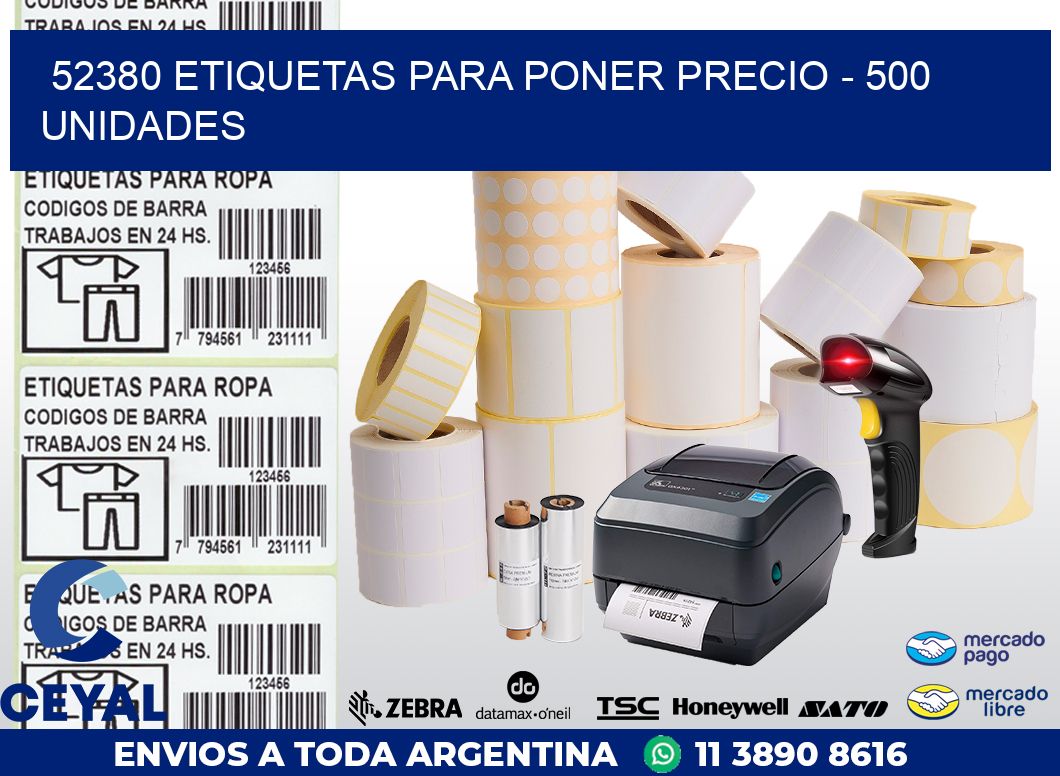 52380 ETIQUETAS PARA PONER PRECIO - 500 UNIDADES