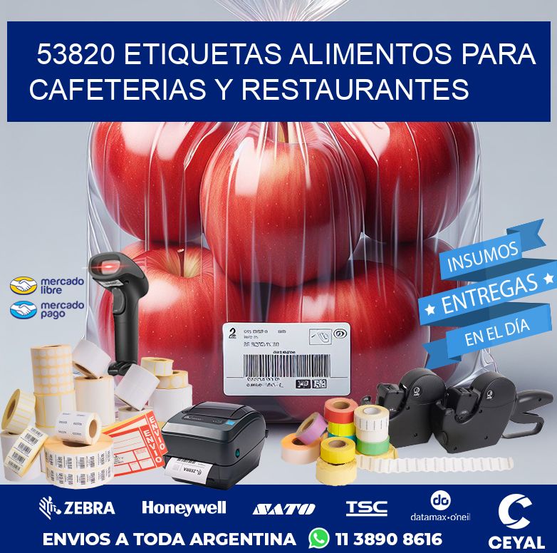 53820 ETIQUETAS ALIMENTOS PARA CAFETERIAS Y RESTAURANTES