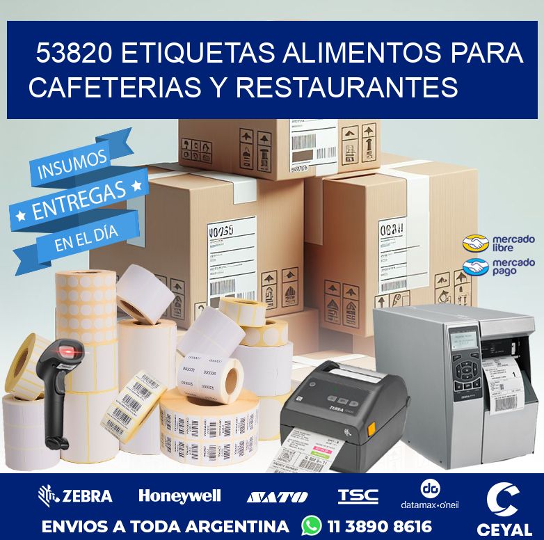 53820 ETIQUETAS ALIMENTOS PARA CAFETERIAS Y RESTAURANTES