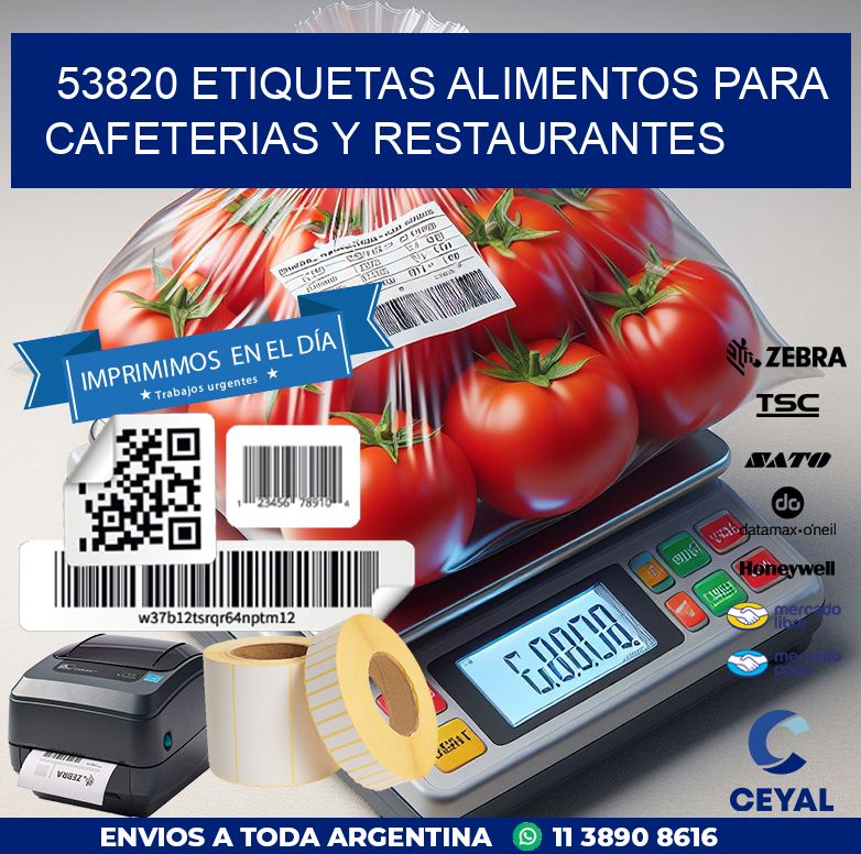 53820 ETIQUETAS ALIMENTOS PARA CAFETERIAS Y RESTAURANTES