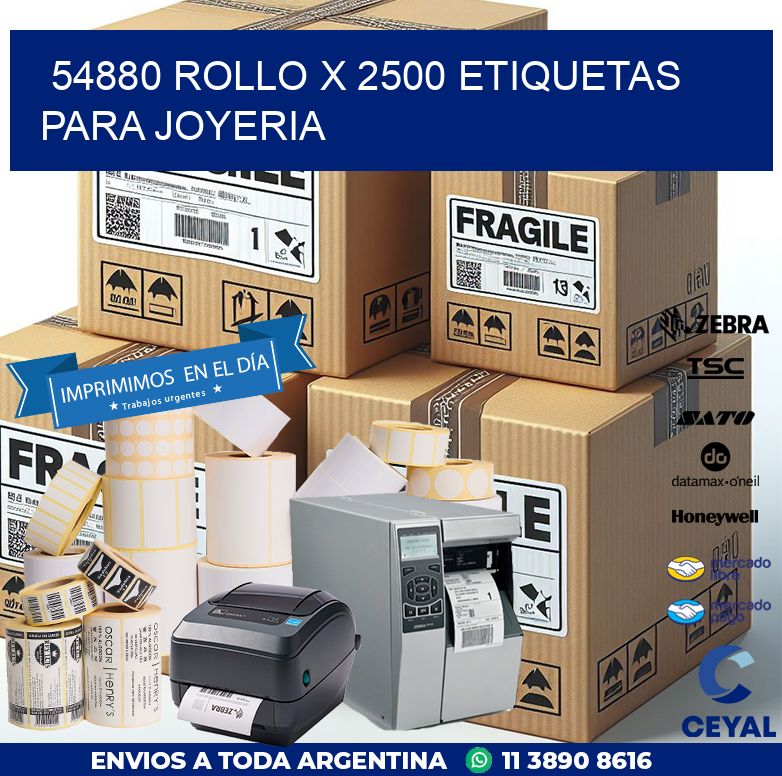 54880 ROLLO X 2500 ETIQUETAS PARA JOYERIA