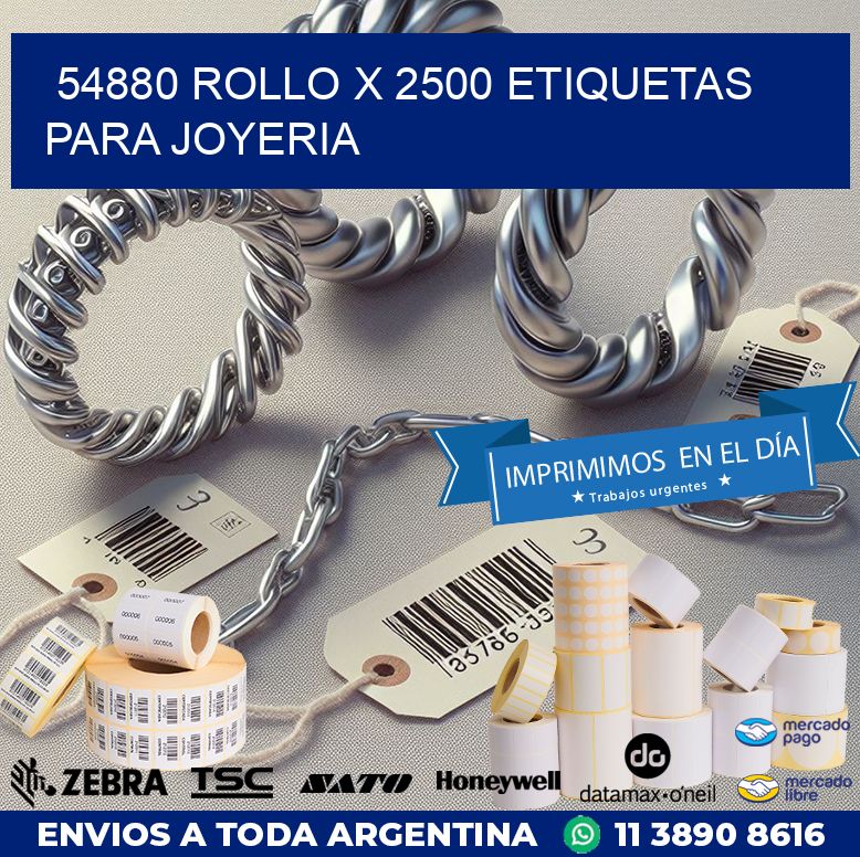 54880 ROLLO X 2500 ETIQUETAS PARA JOYERIA