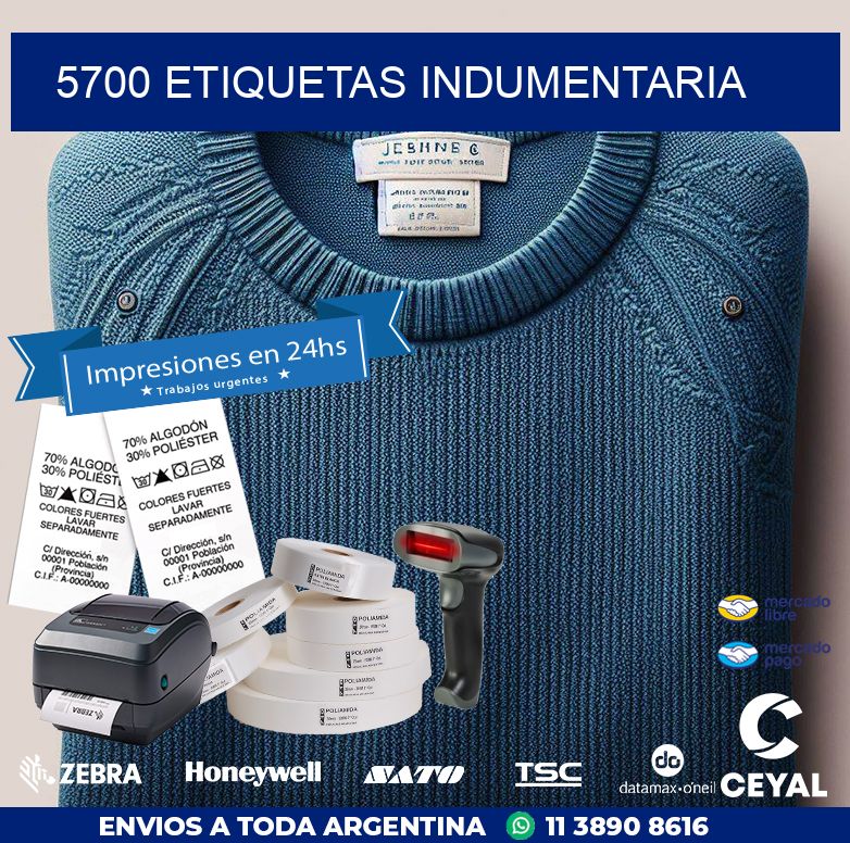 5700 ETIQUETAS INDUMENTARIA