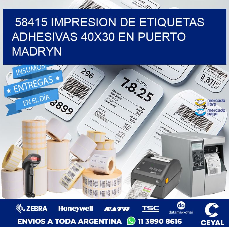 58415 IMPRESION DE ETIQUETAS ADHESIVAS 40X30 EN PUERTO MADRYN