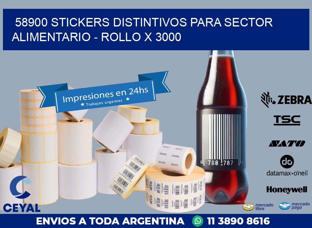 58900 STICKERS DISTINTIVOS PARA SECTOR ALIMENTARIO - ROLLO X 3000