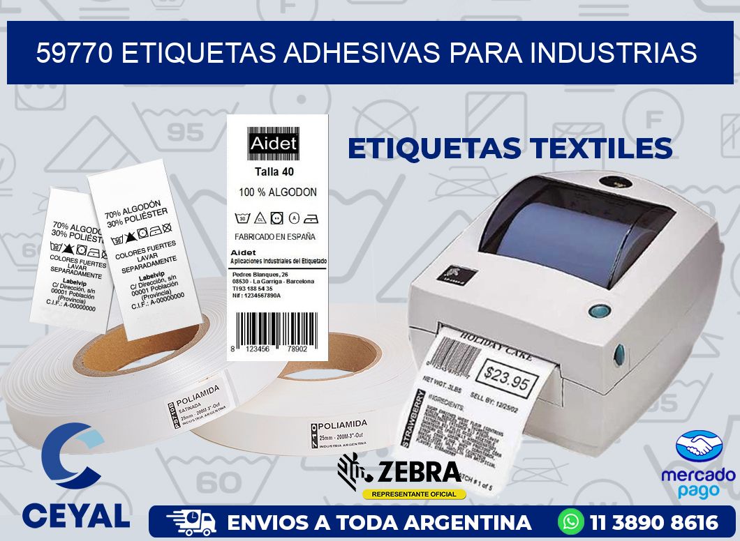 59770 ETIQUETAS ADHESIVAS PARA INDUSTRIAS