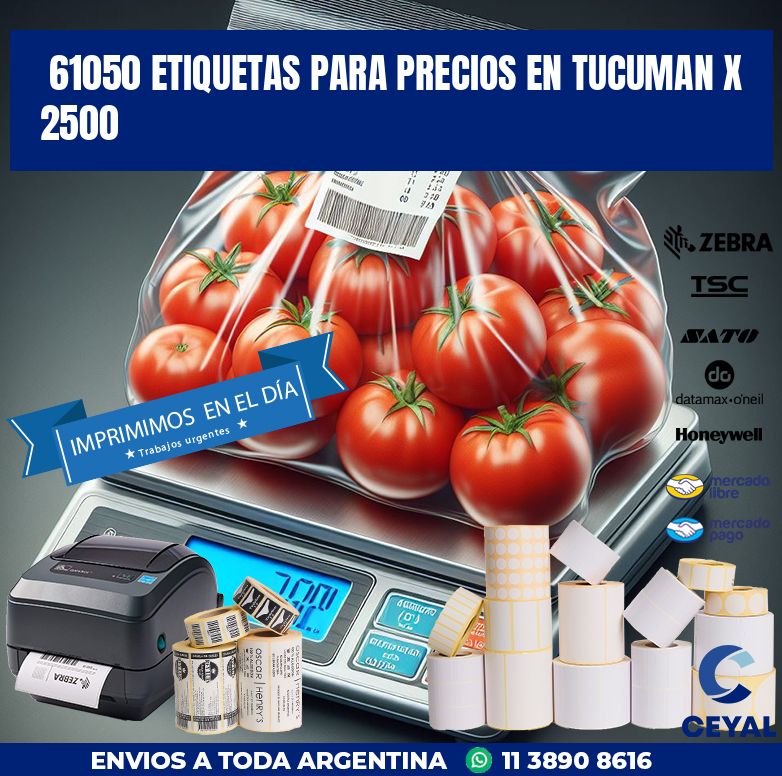 61050 ETIQUETAS PARA PRECIOS EN TUCUMAN X 2500
