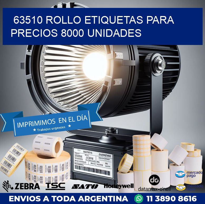 63510 ROLLO ETIQUETAS PARA PRECIOS 8000 UNIDADES