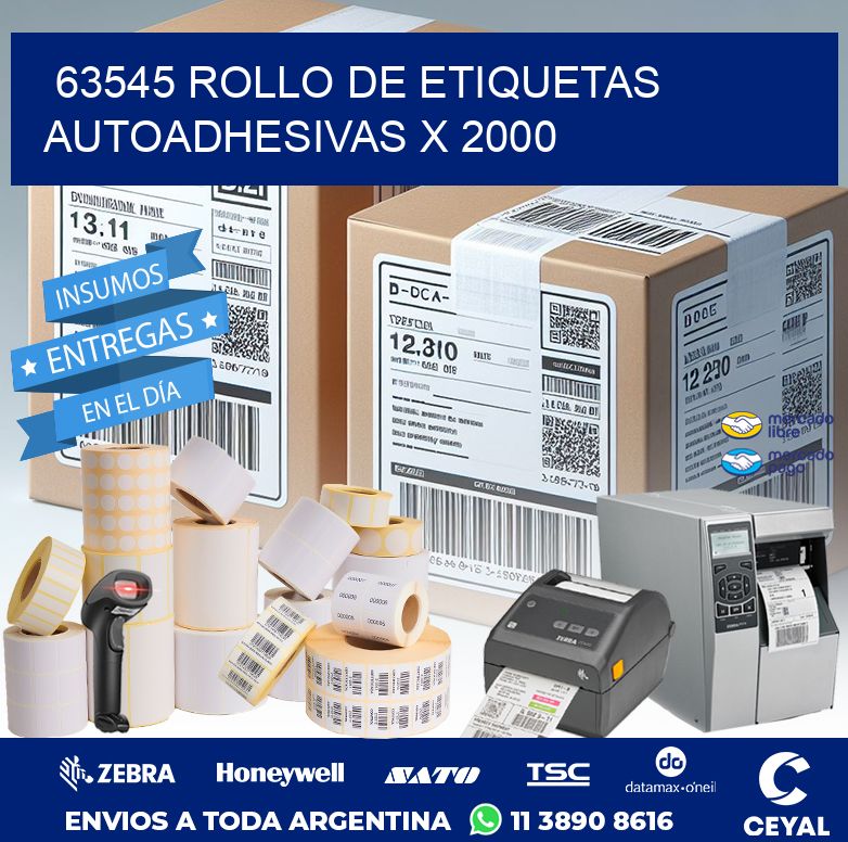 63545 ROLLO DE ETIQUETAS AUTOADHESIVAS X 2000