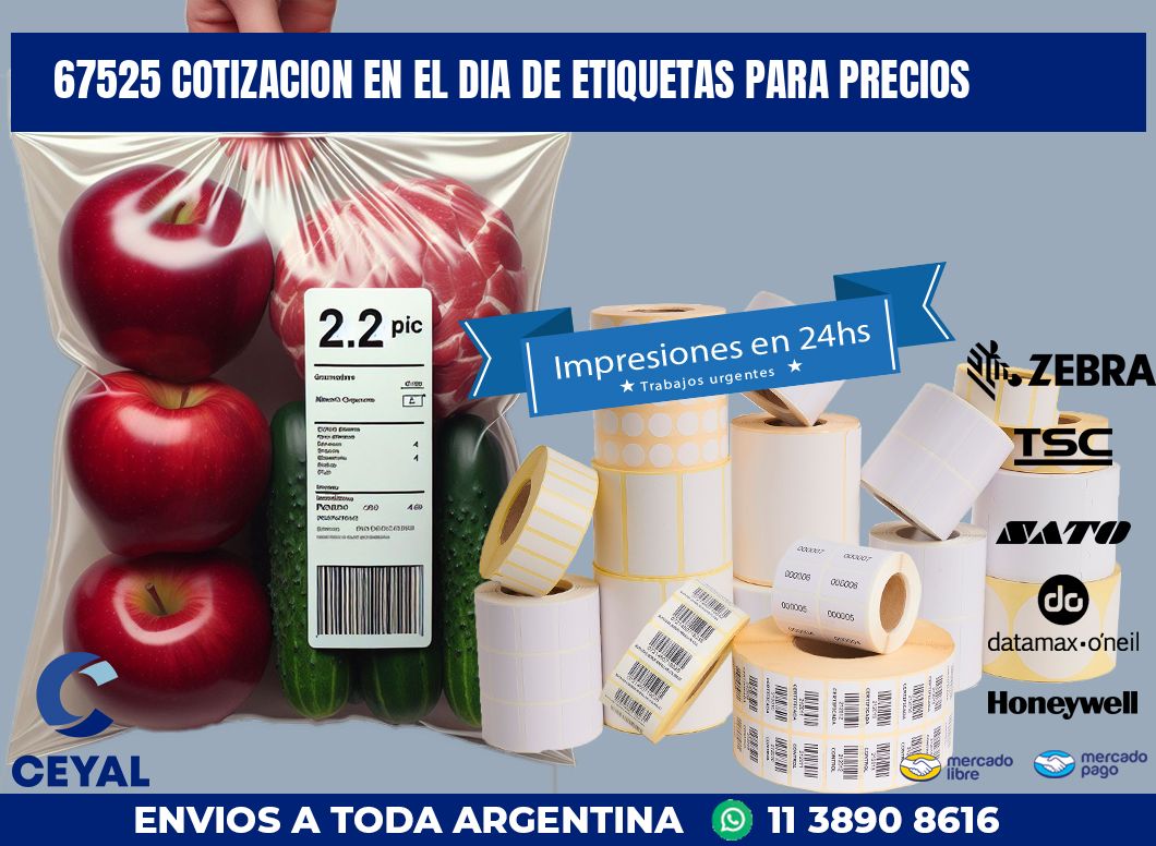 67525 COTIZACION EN EL DIA DE ETIQUETAS PARA PRECIOS
