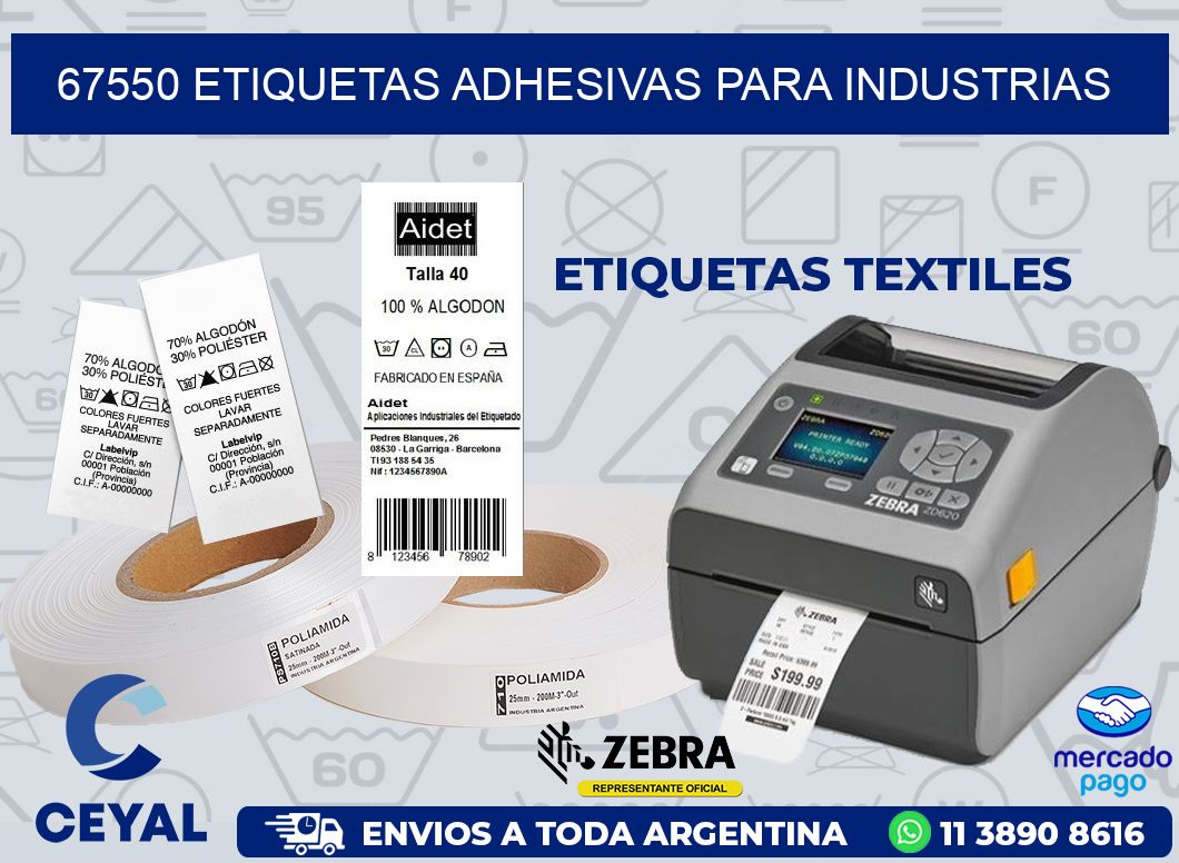 67550 ETIQUETAS ADHESIVAS PARA INDUSTRIAS