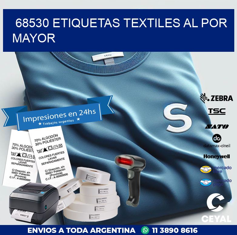 68530 ETIQUETAS TEXTILES AL POR MAYOR