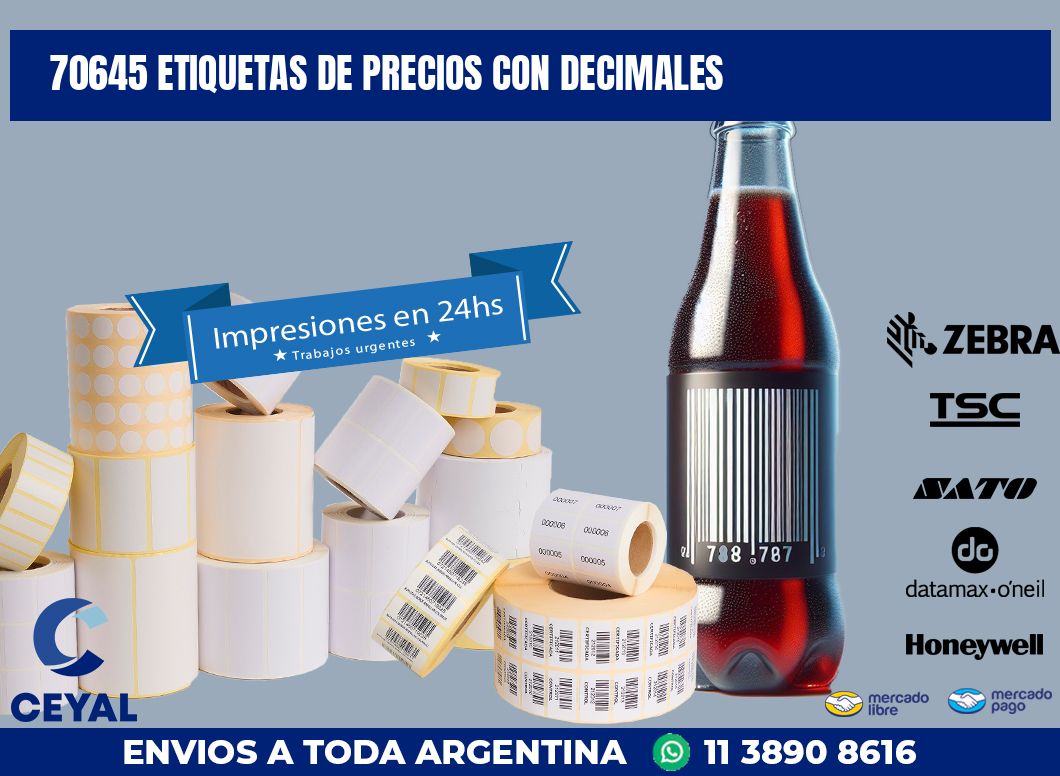 70645 ETIQUETAS DE PRECIOS CON DECIMALES
