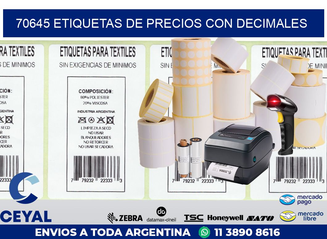 70645 ETIQUETAS DE PRECIOS CON DECIMALES