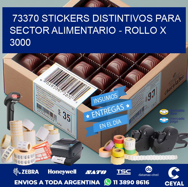73370 STICKERS DISTINTIVOS PARA SECTOR ALIMENTARIO – ROLLO X 3000