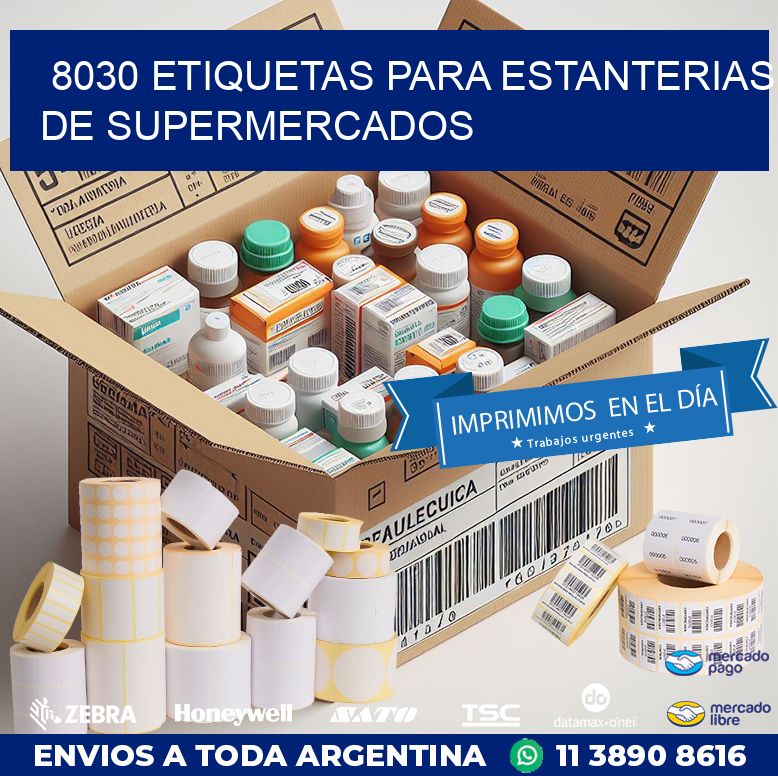 8030 ETIQUETAS PARA ESTANTERIAS DE SUPERMERCADOS