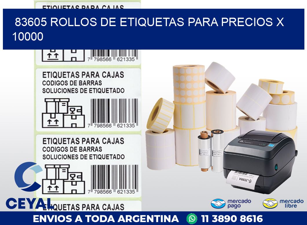 83605 ROLLOS DE ETIQUETAS PARA PRECIOS X 10000