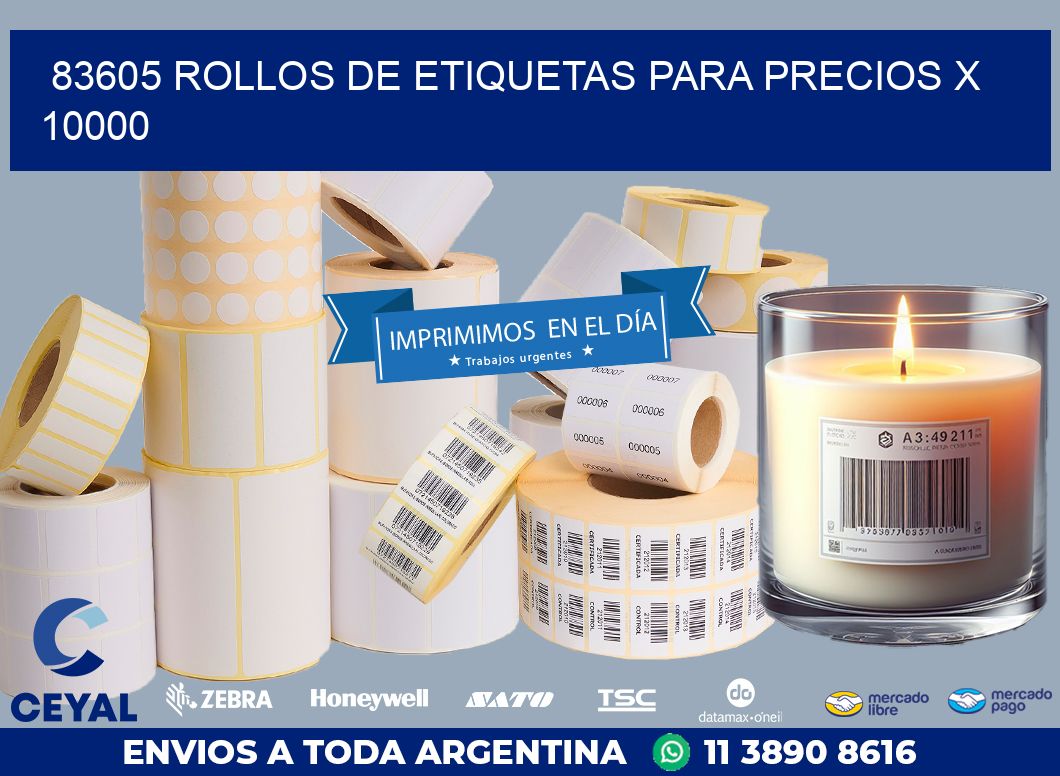 83605 ROLLOS DE ETIQUETAS PARA PRECIOS X 10000