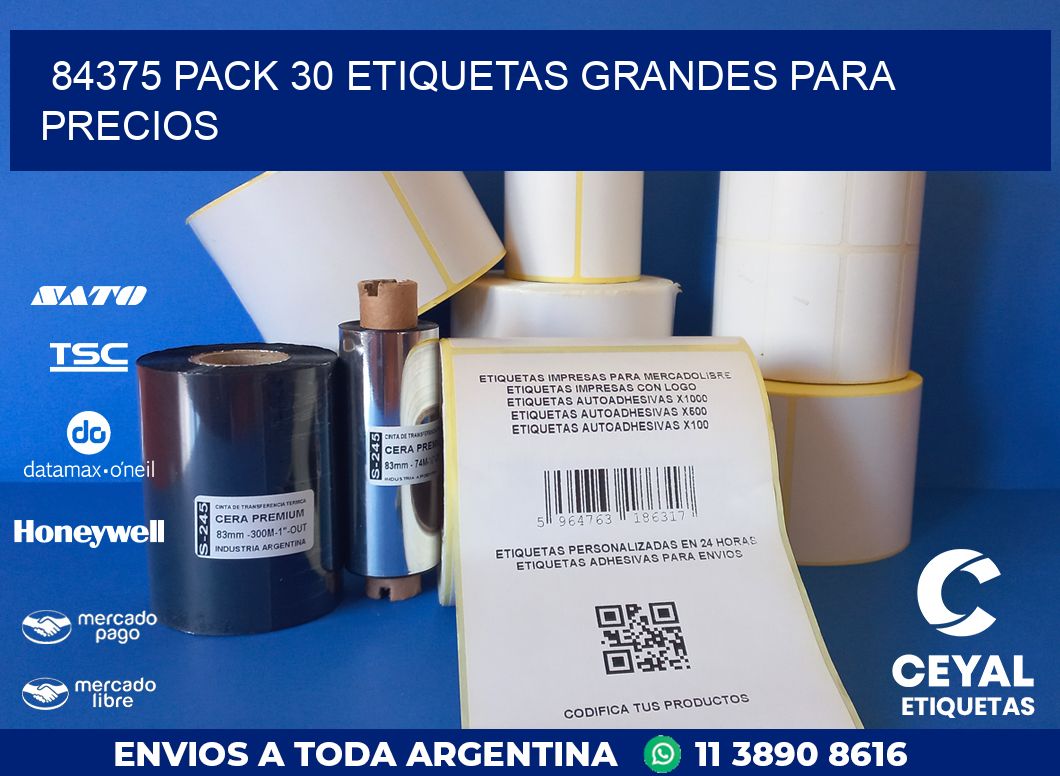 84375 PACK 30 ETIQUETAS GRANDES PARA PRECIOS