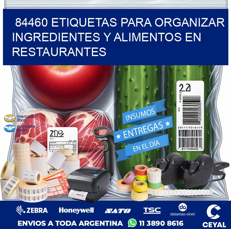 84460 ETIQUETAS PARA ORGANIZAR INGREDIENTES Y ALIMENTOS EN RESTAURANTES