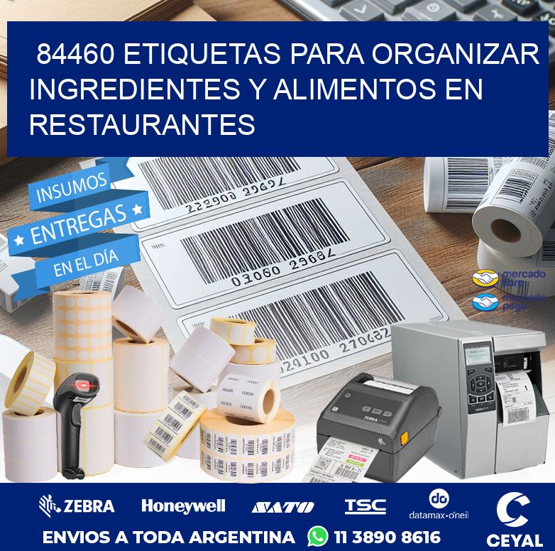 84460 ETIQUETAS PARA ORGANIZAR INGREDIENTES Y ALIMENTOS EN RESTAURANTES