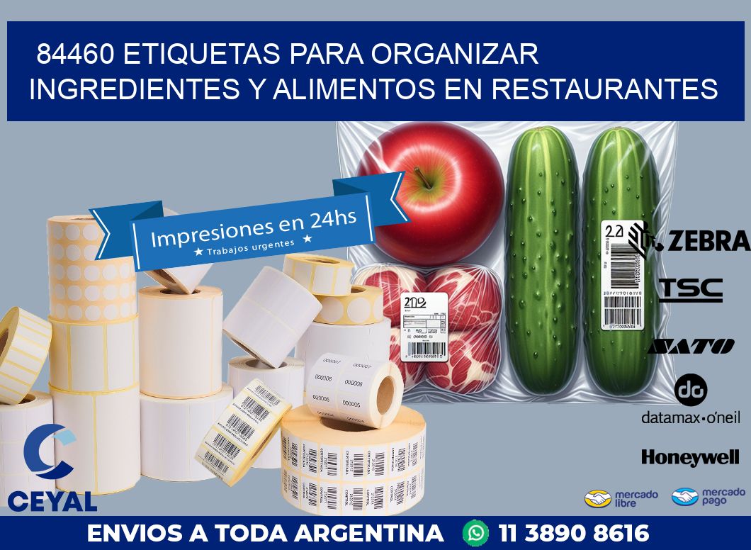 84460 ETIQUETAS PARA ORGANIZAR INGREDIENTES Y ALIMENTOS EN RESTAURANTES