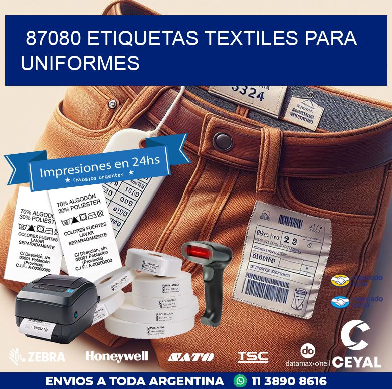 87080 ETIQUETAS TEXTILES PARA UNIFORMES