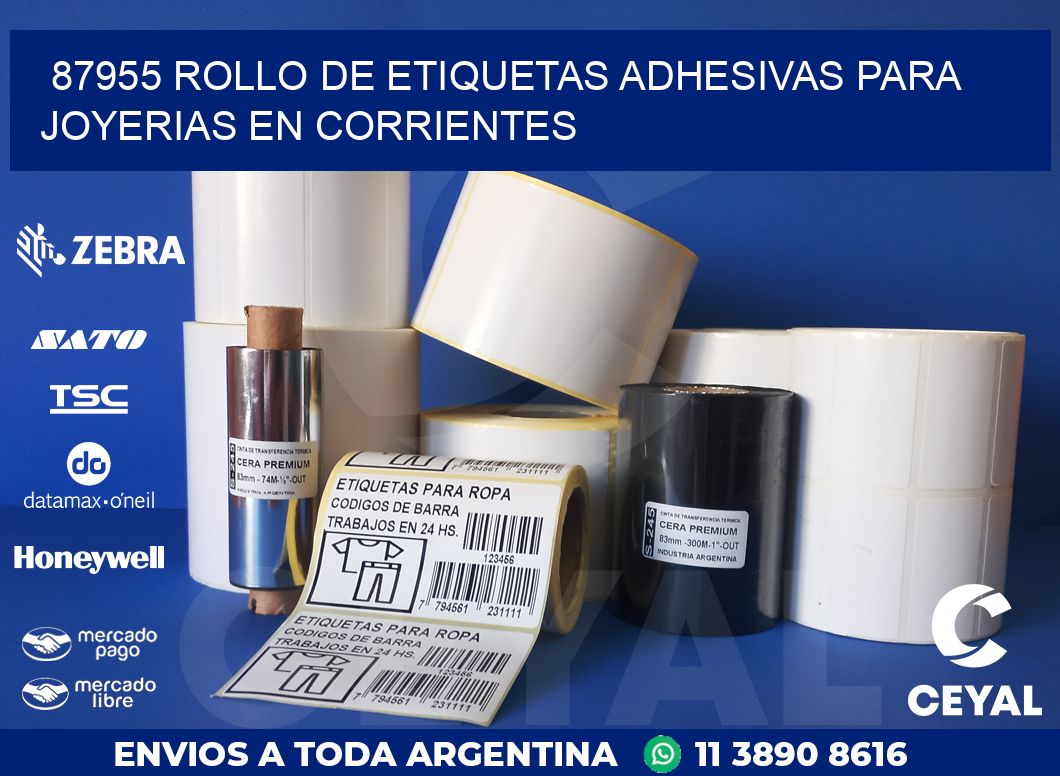 87955 ROLLO DE ETIQUETAS ADHESIVAS PARA JOYERIAS EN CORRIENTES