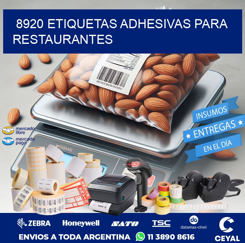 8920 ETIQUETAS ADHESIVAS PARA RESTAURANTES