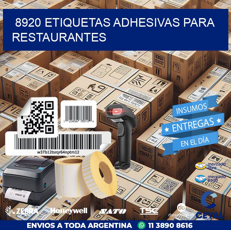 8920 ETIQUETAS ADHESIVAS PARA RESTAURANTES