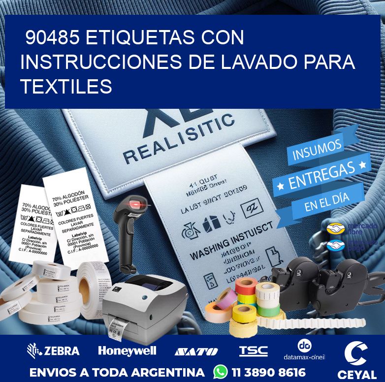 90485 ETIQUETAS CON INSTRUCCIONES DE LAVADO PARA TEXTILES