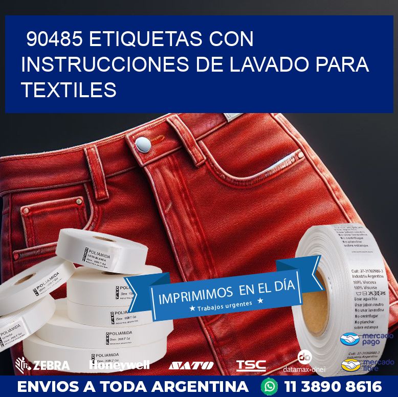 90485 ETIQUETAS CON INSTRUCCIONES DE LAVADO PARA TEXTILES