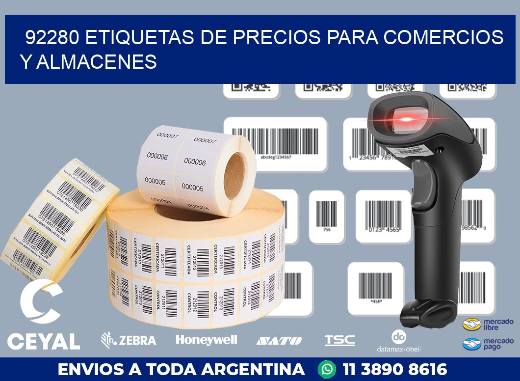92280 ETIQUETAS DE PRECIOS PARA COMERCIOS Y ALMACENES