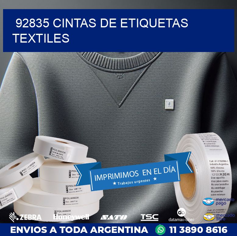 92835 CINTAS DE ETIQUETAS TEXTILES