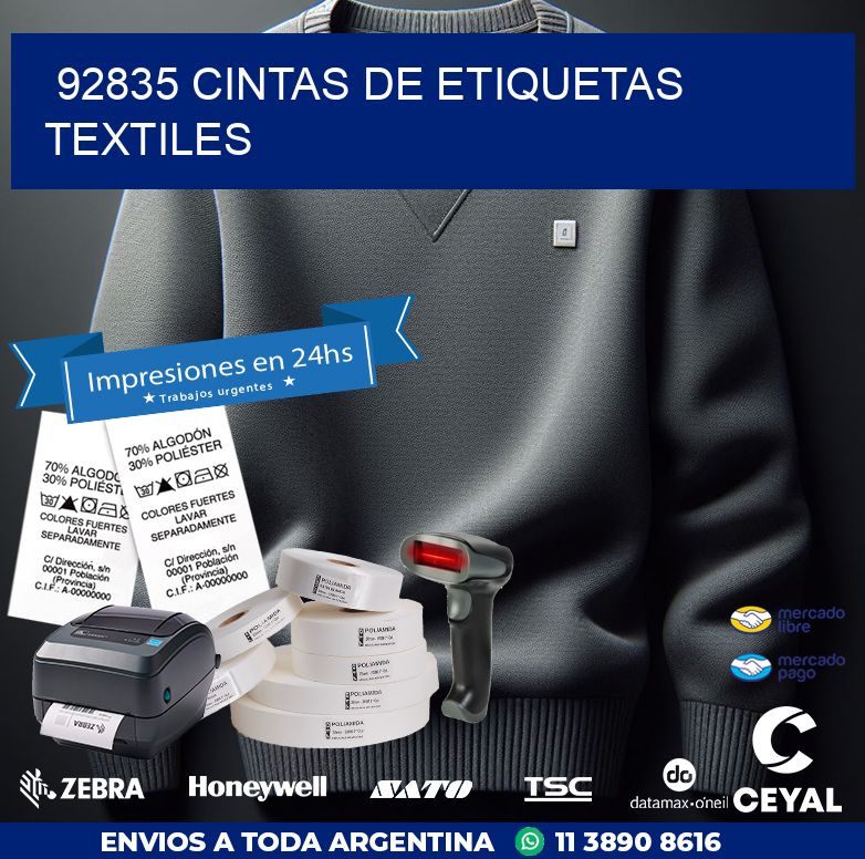 92835 CINTAS DE ETIQUETAS TEXTILES