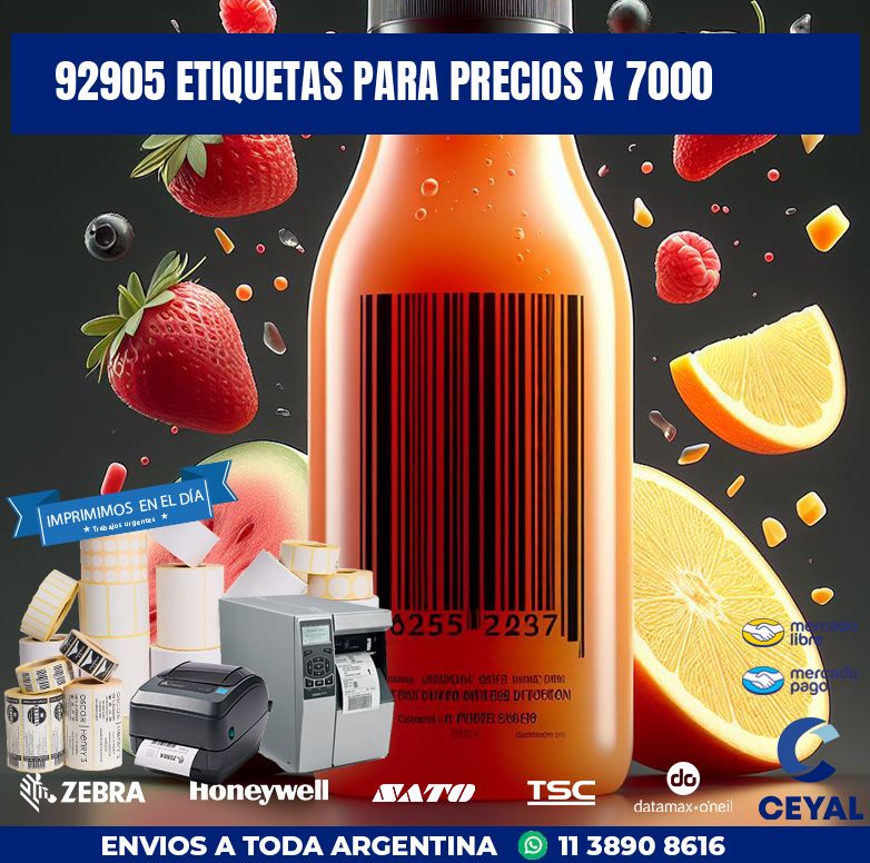 92905 ETIQUETAS PARA PRECIOS X 7000