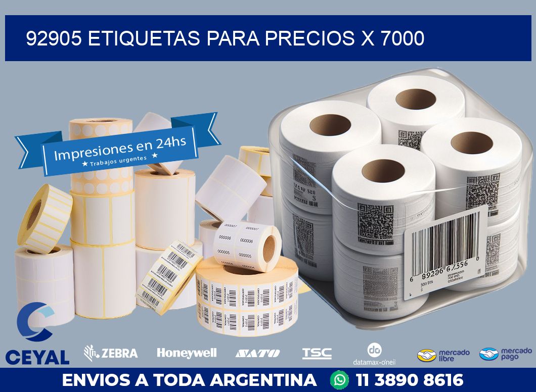 92905 ETIQUETAS PARA PRECIOS X 7000