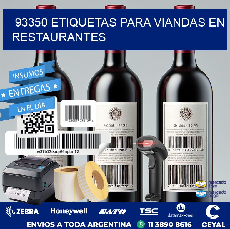 93350 ETIQUETAS PARA VIANDAS EN RESTAURANTES
